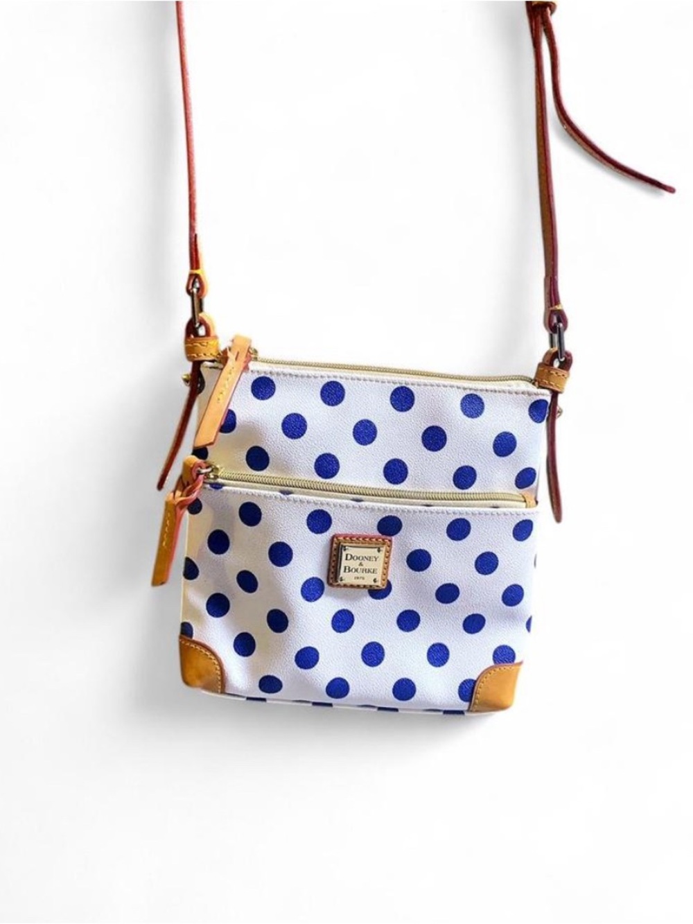 Dooney & Bourke Blue Polka Dot Crossbody Bag